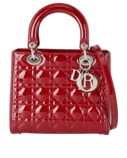 Medium Lady Dior, Patent, Red, 01BO0116, S, 2*